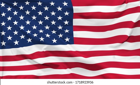 Fragment of a waving flag of the United States of America in the form of background, vector