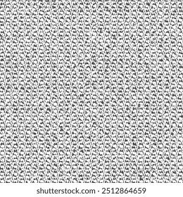 Fragment of a worn and aged cotton jersey. Crochet background. Image in black and white. Seamless pattern. Abstract vector.