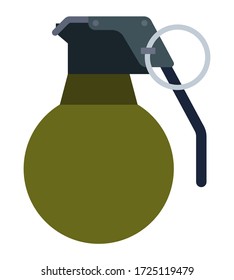 Fragmentierungsgranate, Polizeiwaffenvektorsymbol flach isoliert.