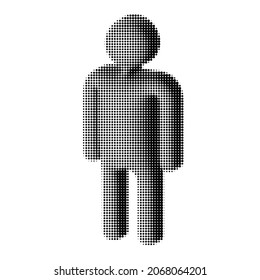fragmented person, halftone  design template
