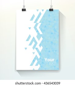 Fragments Pattern Vector Design for Your Sun Layout Template on an A4 or A3 Mockup  Pamphlet Paper
