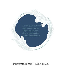 Fragments of Roundish Frame with Curved Substrate and Outlined Huang Qi,. Hand Drawn Leaves and Flowers. Vector Illustration for Traditional Medicine Products, Posters, Designs.