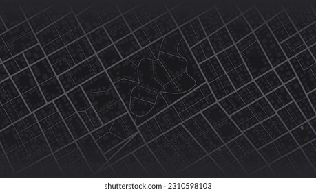 Fragments of town. Plan with road and buildings. Abstract city maps, background. Top view, view from above. Fictional district plan. Quarter residential buildings. Vector, illustration