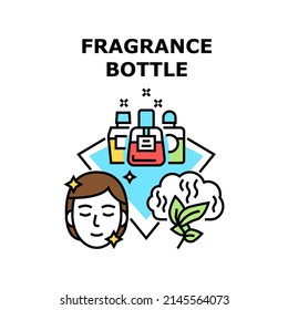 Fragrance Bottle Vector Icon Concept. Fragrance Bottle Packaging, Aromatic Elegant And Luxury Perfume Prepared From Natural Plant Ingredient. Glamor Cosmetic Essence Liquid Color Illustration