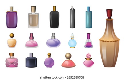 Fragrance Bottles Icons Set Cartoon Set Stock Vector (Royalty Free ...