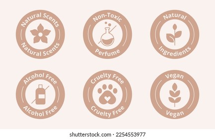 Fragrance certified label. Special features symbol. Perfume unique selling point badge vector illustration. Perfect sign design for shop and sale banners.