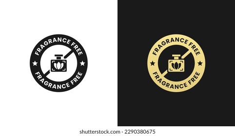 Fragrance free label or Fragrance free sign vector isolated in flat style. Best Fragrance free label vector for product packaging design element. Fragrance free stamp vector for design element.