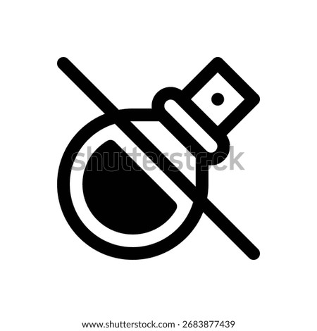 Fragrance free. Outlined stroke vector icon with black-filled details.