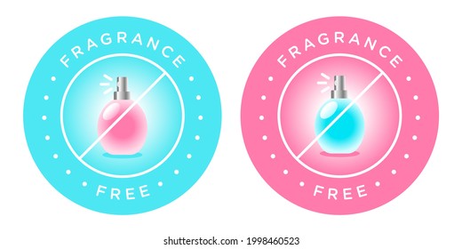 Fragrance free round badge vector design, perfume bottle