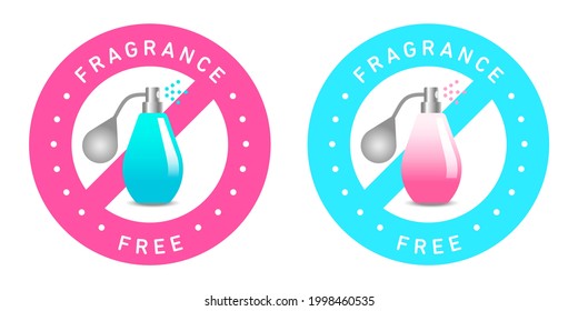 Fragrance free round badge vector design, perfume bottle