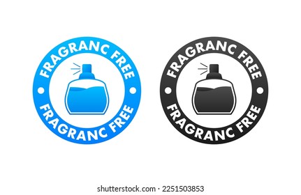 Fragrance free sign, label. No Perfume Cosmetic. Vector stock illustration