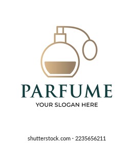 Diseño con logotipo de fragancia o perfume. Logotipo de lujo, elegante y de primera calidad