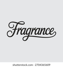 Fragancia escrita en un estilo de escritura de unión con un trazo en negrita sobre un fondo simple en formato de Vector, creado en un estilo de logotipo de tipografía