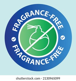 fragrance-free vector icon. perfume free abstract, green and blue in color