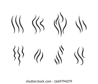 Fragrances evaporate icons. Smells line icon set, hot aroma, smells or fumes. Coffee cup icon. Symbols of glasses of hot drinks on white background. Vector illustration doodle hand drawn, EPS 10.