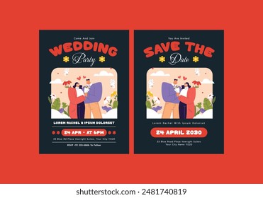 Fraller Wedding Party Invitation Card, Save the Date