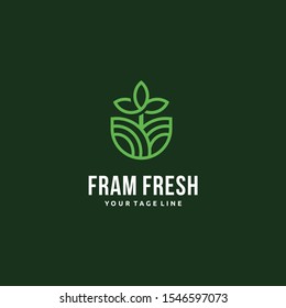 Fram fresh, green leaf agriculture, ecology, nature logo design vector icon