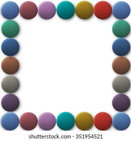 Frame from 3d colored round buttons. Vector EPS10