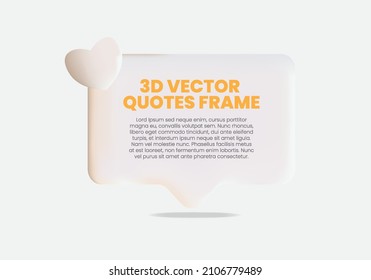 frame 3d quotes, can be used to add to the aesthetics of quotes or for promotional words for certain products, can be used in printing or digital media.