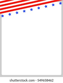 Frame with abstract American flag at the top and copy space for your text and images.