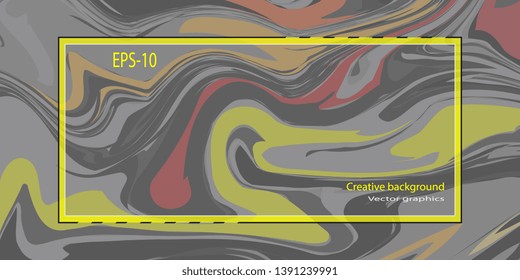 Frame. Abstract background. Postcard. Banner. Business card. Marble texture. Winding background. Wavy texture. Creative frame. Abstract frame. Vector graphics