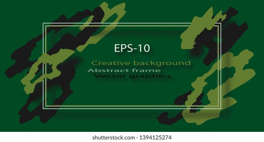 Frame. Abstract background. Postcard. Banner. Business card. Paint spots. Creative background. Blots. Creative frame. Abstract frame. Vector graphics