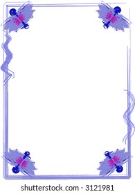 frame with abstract butterfly in corners