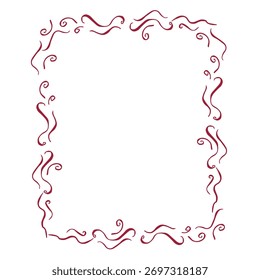 Marco con patrones abstractos de flor de cerezo en estilo doodle. Ilustración vectorial.
