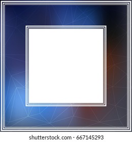 Frame with abstract colorful mesh background. Border for photo or images.