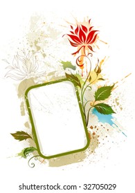 Frame.  Abstract floral background.