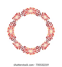 Frame from abstract flowers. Vector illustration.