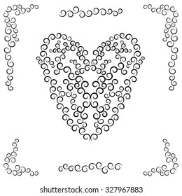 Frame abstract heart shape on white background
