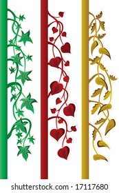 frame, abstract leaves illustration, white background