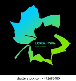 Frame abstract maple leaf. Vector
