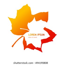 Frame abstract maple leaf. Vector