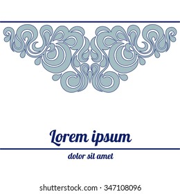 frame with abstract ornament in blue tones.vector illustration
