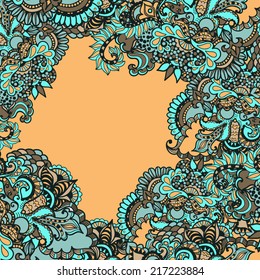 Frame with abstract ornaments. Vector illustration.