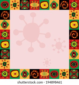 Frame with a abstract pattern in African style