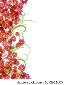 frame with abstract red flowers for yur design