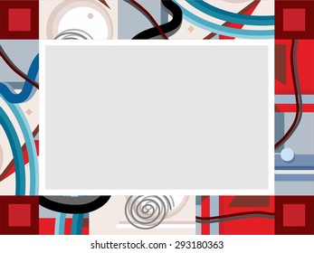 Frame, abstract, red, grey. Bright, red and gray abstract frame. For printing, websites and decorating. 