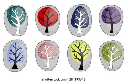 Frame with abstract trees