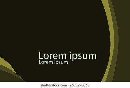 frame abstract wave shape background template design yellow gold color