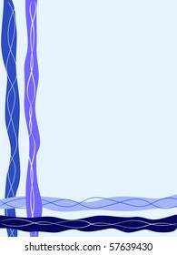 frame with abstract waves on the blue background
