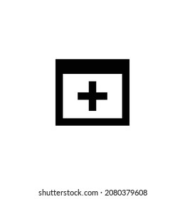 cuadro añadir diseño de icono perfecto de píxel. Diseño de estilo plano aislado en un fondo blanco. Ilustración del vector