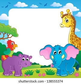 Frame with African fauna 1 - eps10 vector illustration.