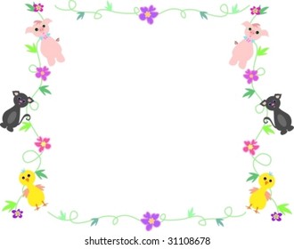 Frame of Animal Trio Vector