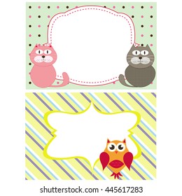 frame with animals vector