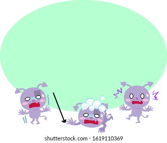 Frame with anthropomorphic virus illustration 02