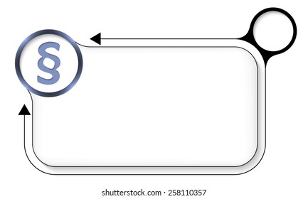 frame for any text with paragraph and arrow