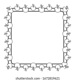 frame with an apple image, a text border or a fruit theme banner.